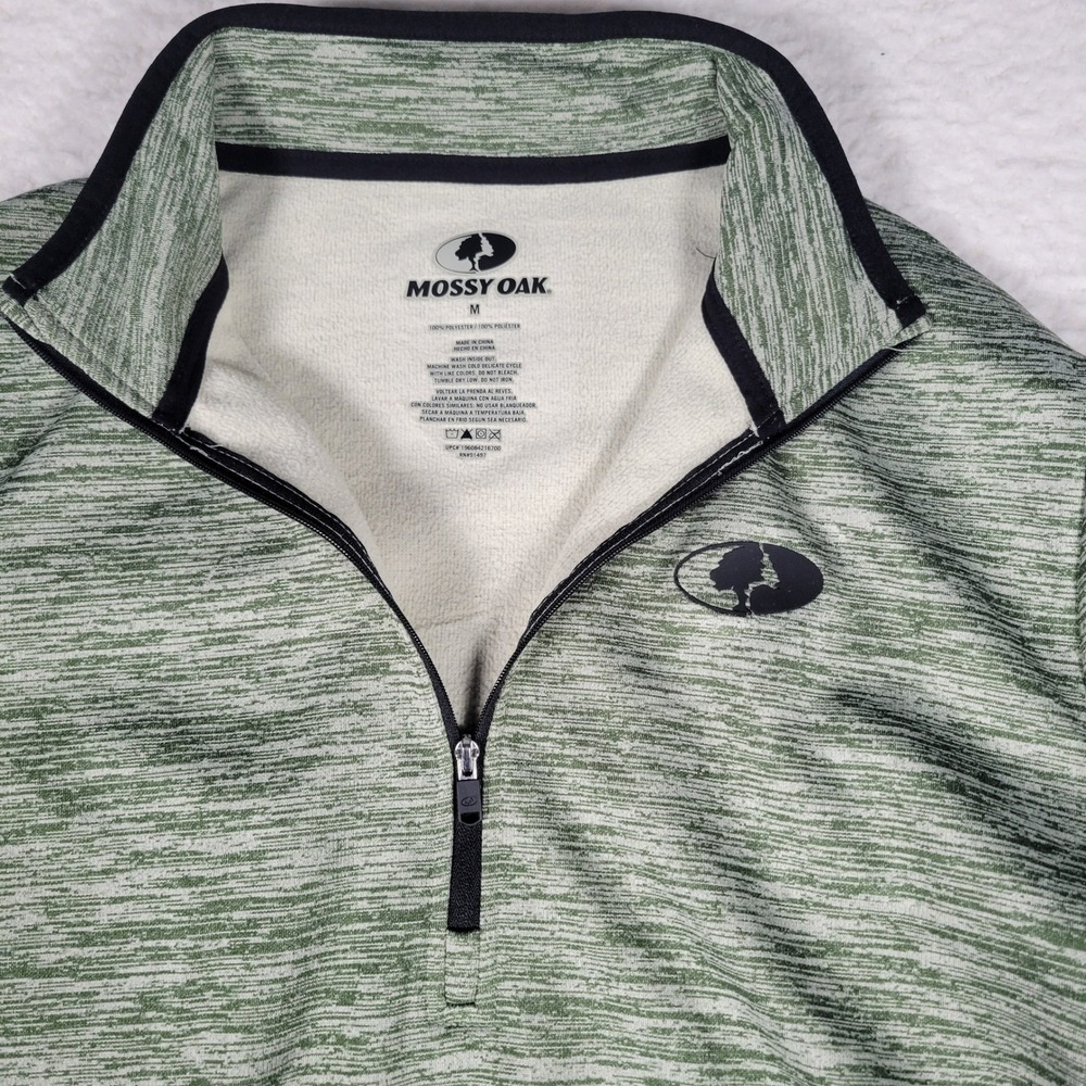 Mossy Oak‎ Pullover Womens Size M Green Space Dye Quarter Zip Fleece Lined Top